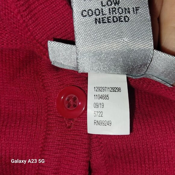 Catherines Womens Plus Size 4X Red Button-Down Cardigan Sweater 100% Cotton - Picture 5 of 5